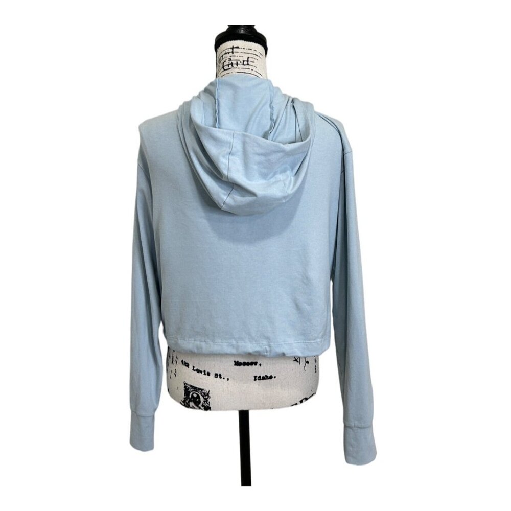 Gymshark Women's Cropped Hoodie Long Sleeve Top Size M Light Blue - Picture 3 of 6